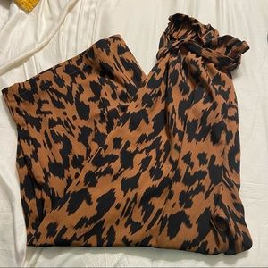 Wide legged, animal print pants